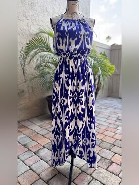 Athleta Blueish Purple & White Dress, Small